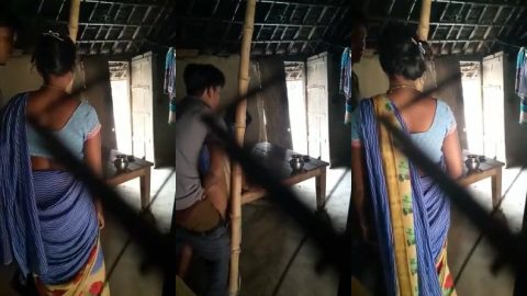 Adiwasi slutty bhabhi and young neighbour boy hot standing sex video