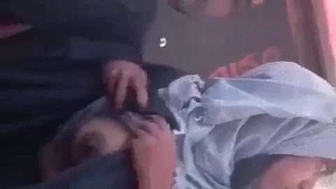 Ajmer hijab girl's big boobs sucked by horny boyfriend