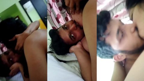 Beautiful south indian couple romantic kissing mms video