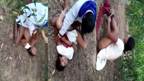 Bihari threesome sex outdoors MMS video