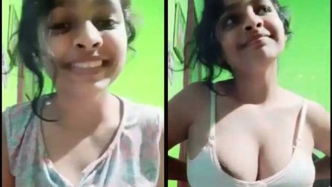Cute Indian girl showing her big boobs