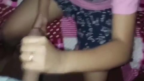 Cute step sister's great hand skills with black dick mms video