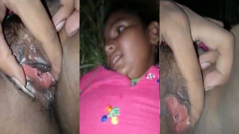 Desi BF makes video of pussy outdoors at night