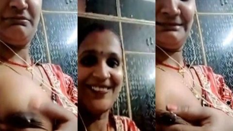 Desi Bhabhi showing her milking boobs