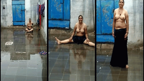 Desi Punjabi Bhabhi rain bath MMS sex clip