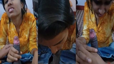 Desi salesgirl sucking dick inside the toilet