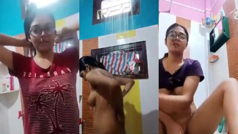 Desi young girl nude selfie video while taking shower