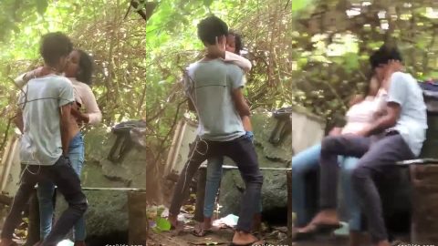 Horny college couple stunning outdoor chudai mms