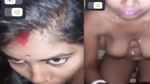Indian blowjob housewife milks boobs and dick