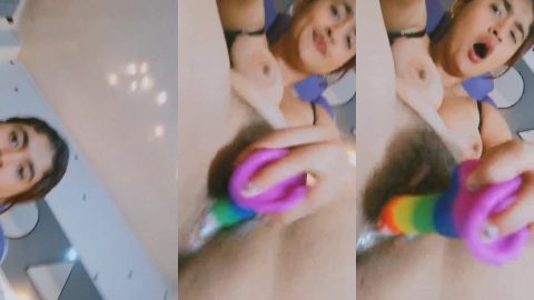 Lusty hot Chandigarh girl fucking pussy hard from dildo and gets orgasm