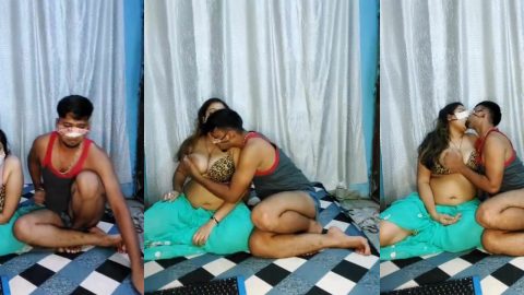 Lusty wife live kissing and boobs sucking by husband