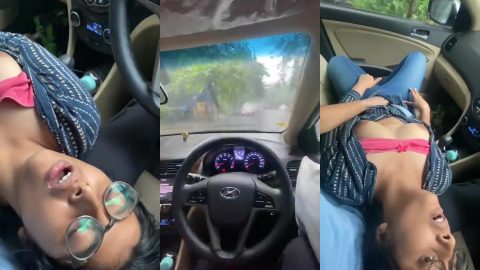 Mumbai horny guy arousing gf by fingering pussy in car