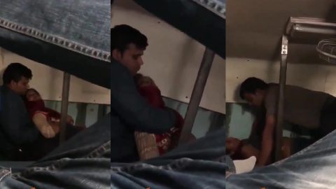 Newwed desi couple romantic sex in running train hidden mms