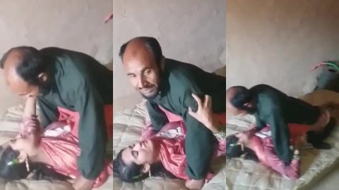 Pakistani Pashtun uncle fucking young slut girl front of son