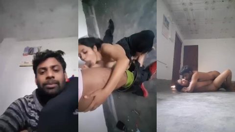 Rajasthani horny couple enjoying sex session in old building flat