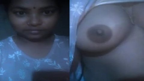 South Indian girlfriend boobs show selfie