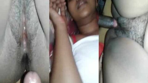 Srilankan dark pussy fucking by boyfriend missionary style
