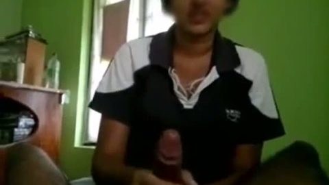 Sweet teen sees and dick gives a handjob for the first time