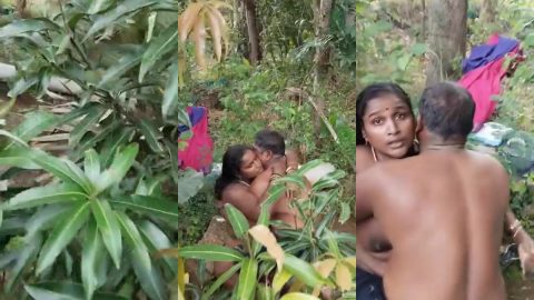 Tamil boys caught naked uncle and aunty fucking in orchard