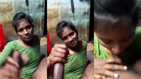 Tamil housewife pleasing hubby with spicy hand skills and BJ