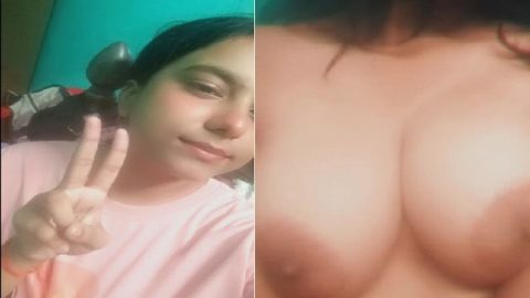 Tanker girl showing huge boobs in nude selfie
