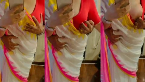 Telugu husband playing with soft boobs of beautiful housewife bf video