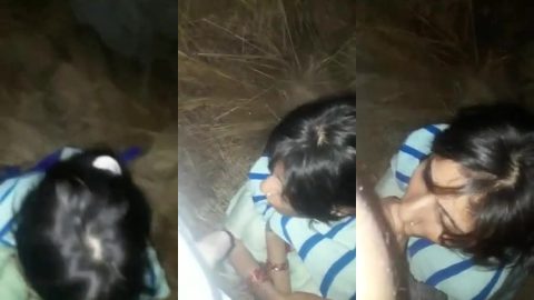 UP village girl spicy outdoor blowjob to horny lover
