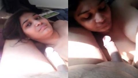 Beautiful topless blowjob to hairy boyfriend before sex