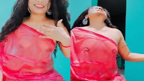 Bhabhi see through saree viral FSI nude boobs