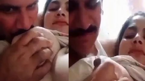 Big boobs Paki wife boob sucking by husband