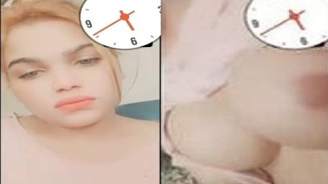 Blonde hair girl boobs show viral video call