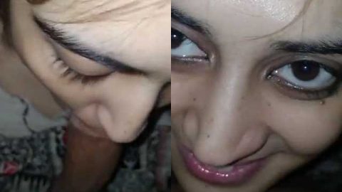 Booby Pakistani girl eating cum of BF