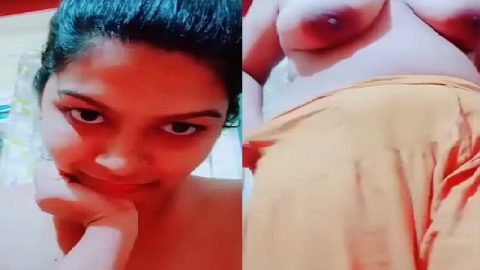 Chubby figure showing big boobs and viral pussy