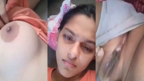 Cute Indian college babe showing boobs and pussy