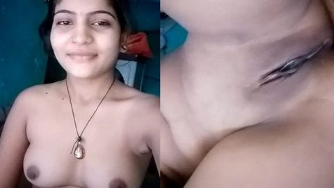 Cute Indian girl records her nude selfie