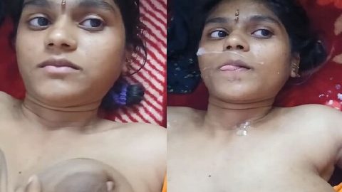 Cute eyes bhabhi Desi blowjob and cum facial
