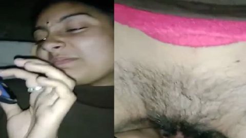 Cute girl hairy pussy fucking while on phone call