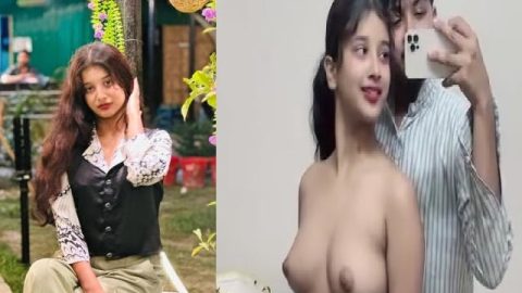 Cute girlfriend topless foreplay with boyfriend MMS