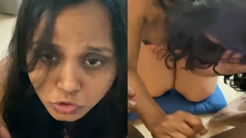 Cutest Indian horny wife blowjob with boobs show