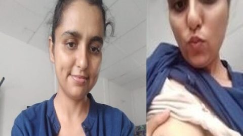 Desi aunty boob press viral video for lover