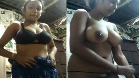 Dress changing village girl nude show for lover