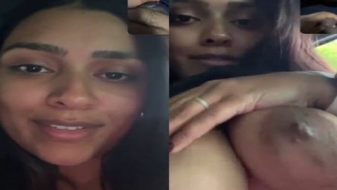Girlfriend huge boobs shown on video call to boyfriend