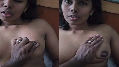 Girlfriend nipple rolling and pinching by boyfriend