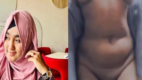Gorgeous hijab girl stripping shirt viral boobs show