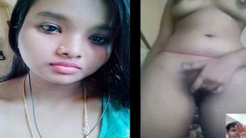 Hairy pussy college girl in Odia sex video call