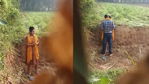 Hidden cam outdoor sex of village couple