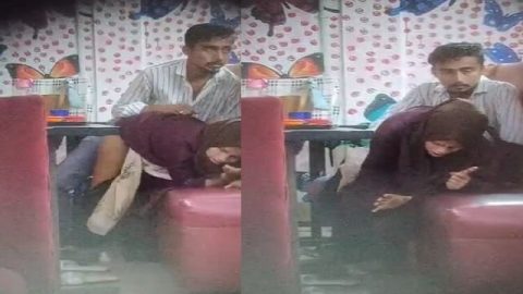 Hijab lady in restaurant having viral sex caught by voyeur