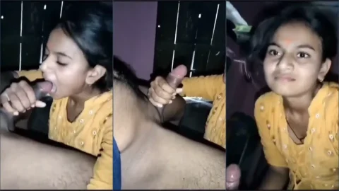 Desi sexy girl secret blowjob to boyfriend in dark room homemade indian