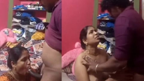 Mature aunty Tamil sex homemade and viral blowjob