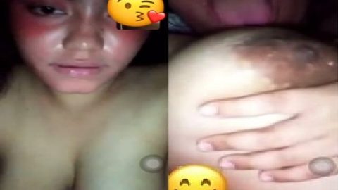 Night time big boobs show of busty girlfriend